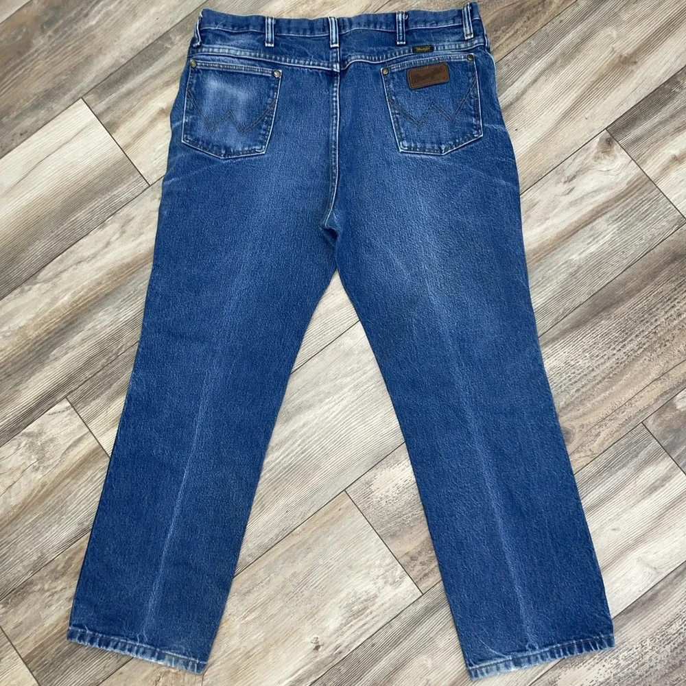 Vintage Wrangler 36MWZ Pro Rodeo Slim Fit Blue Denim‎ Natural Jeans Men's 38X30